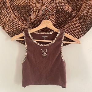 Playboy by Pacsun Leopard Print Top